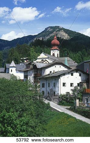 Church in town, South Tyrol, Italy View Large Photo Image Stock Image - Church in town, South Tyrol, Italy . Fotosearch