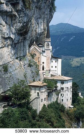 Church on hill, Madonna Della Corona, Spiazzi, Veneto, Italy View Large Photo Image Stock Image - Church on hill, Madonna Della Corona, Spiazzi, Veneto, Italy . Fotosearch