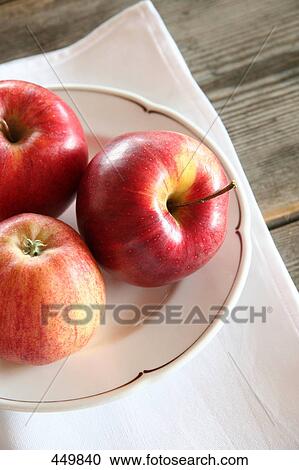 Close-up of apples on plate View Large Photo Image Stock Image - Close-up of apples on plate . Fotosearch