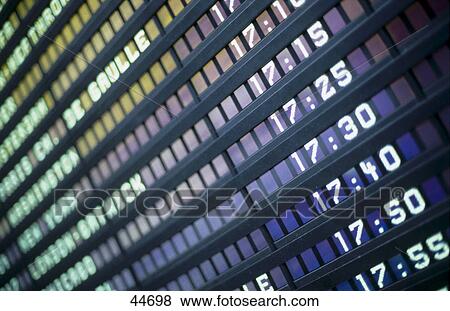 Stock Photo - Close-up of arrival departure board, Frankfurt, Germany, Europe . Fotosearch