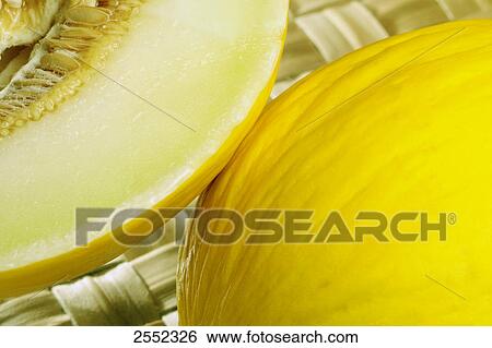 Stock Photograph - Close-up of cantaloupe . Fotosearch