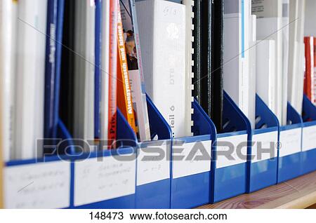 Stock Image - Close-up of files in row . Fotosearch