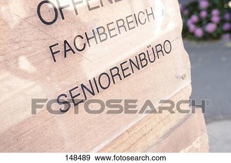 Stock Photo - Close-up of information sign . Fotosearch