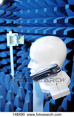 Stock Image - Close-up of mannequin wearing headphones . Fotosearch