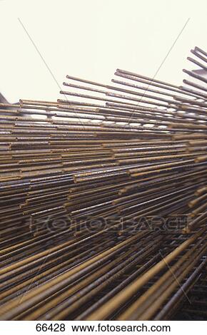 Stock Photo - Close-up of metal reinforcement bars . Fotosearch