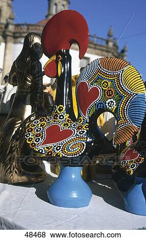 Close-up of painted wooden cockerel, Minho, Portugal, Europe View Large Photo Image Stock Photo - Close-up of painted wooden cockerel, Minho, Portugal, Europe . Fotosearch