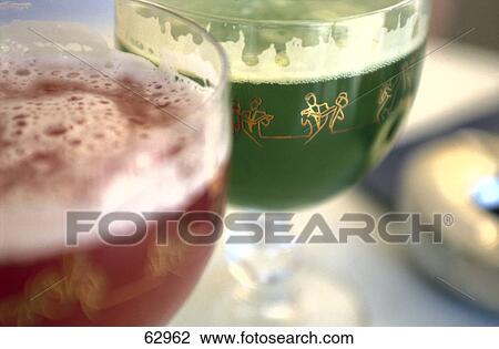 Close-up of red and green Berliner weisse View Large Photo Image Stock Image - Close-up of red and green Berliner weisse . Fotosearch
