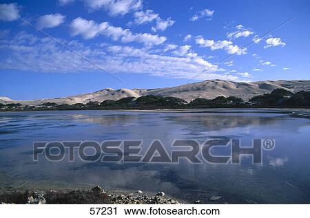 Stock Image - Clouds in the sky reflected in the lake, Australia . Fotosearch