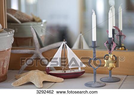 Decoration in the bathroom in front of a mirror View Large Photo Image Stock Image - Decoration in the bathroom in front of a mirror . Fotosearch