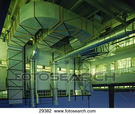 Ducts in air conditioning plant View Large Photo Image Stock Image - Ducts in air conditioning plant . Fotosearch