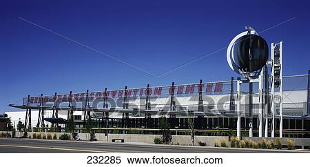 Stock Photography - Facade of anemometer convention centre, Reno, Nevada, USA . Fotosearch