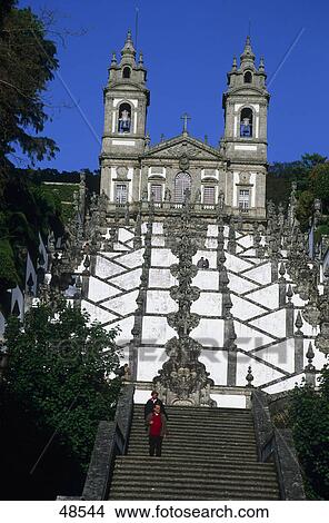 Facade of church, Basilica of Bom Jesus, Braga, Minho, Portugal View Large Photo Image Picture - Facade of church, Basilica of Bom Jesus, Braga, Minho, Portugal . Fotosearch