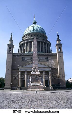 Stock Image - Facade of church, Nikolai church, Potsdam, Brandenburg, Germany . Fotosearch