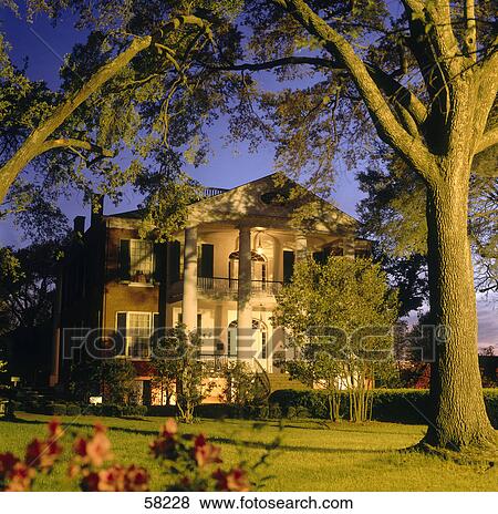 Stock Photo - Facade of house, Melrose Estate, Natchez National Historical Park, Natchez, Mississippi, USA . Fotosearch