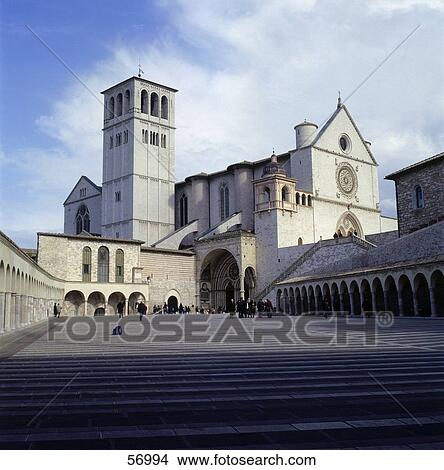 Picture - Facade of monastery, Assisi, Umbria, Italy, Europe . Fotosearch