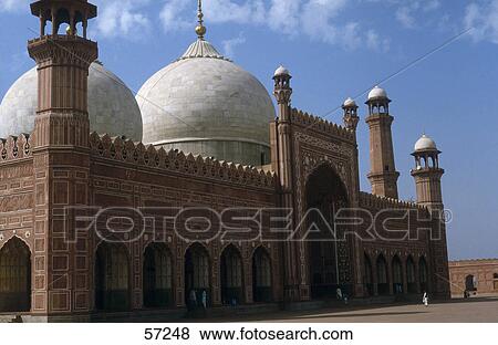 Stock Photo - Facade of mosque, Badshahi Mosque, Lahore, Pakistan . Fotosearch