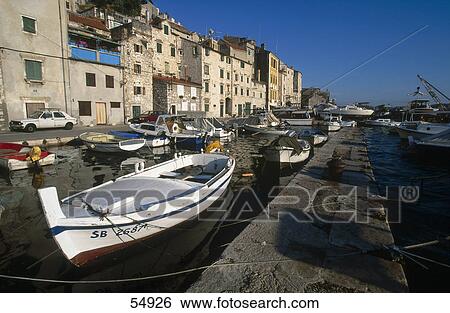 Fishing boats at harbor, Sibenik, Dalmatia, Croatia View Large Photo Image Stock Photograph - Fishing boats at harbor, Sibenik, Dalmatia, Croatia . Fotosearch