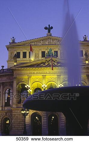 Fountain in front of concert hall, Alte Oper, Frankfurt am Main, Germany View Large Photo Image Stock Photo - Fountain in front of concert hall, Alte Oper, Frankfurt am Main, Germany . Fotosearch