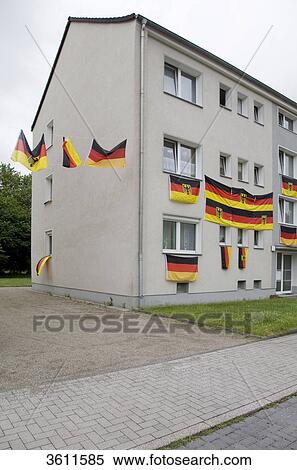 German flags at block of flats View Large Photo Image Stock Photography - German flags at block of flats . Fotosearch