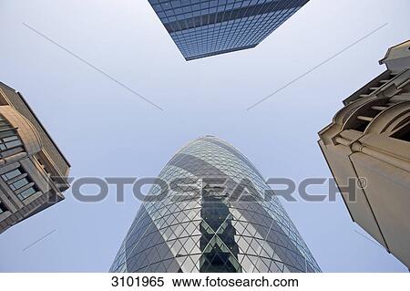 Gherkin, 30 St. Mary Axe, London, England, worm's eye view View Large Photo Image Stock Photography - Gherkin, 30 St. Mary Axe, London, England, worm's eye view . Fotosearch