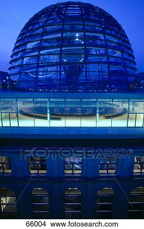 Glass building lit up at night, The Reichstag, Berlin, Germany View Large Photo Image Picture - Glass building lit up at night, The Reichstag, Berlin, Germany . Fotosearch