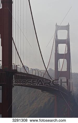 Golden Gate Bridge in mist, San Francisco, California, USA View Large Photo Image Stock Photo - Golden Gate Bridge in mist, San Francisco, California, USA . Fotosearch