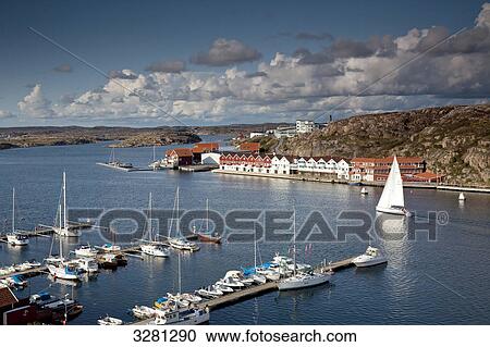 Stock Image - Harbour, Smoegen, Sweden . Fotosearch