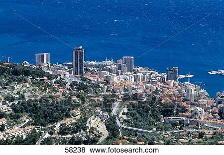 High angle view of a city, Monaco, Monte Carlo, Cote d Azur, France View Large Photo Image Stock Photo - High angle view of a city, Monaco, Monte Carlo, Cote d Azur, France . Fotosearch