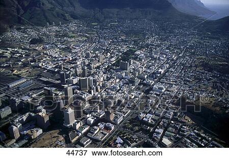 High angle view of cityscape, City Bowl, Cape Town, South Africa View Large Photo Image Stock Photo - High angle view of cityscape, City Bowl, Cape Town, South Africa . Fotosearch