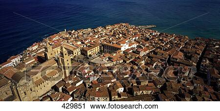 High angle view of cityscape, Sicily, Italy View Large Photo Image Stock Image - High angle view of cityscape, Sicily, Italy . Fotosearch