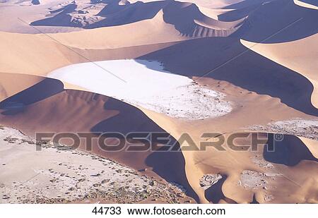 Stock Image - High angle view of desert, Tsauchab, Namib Desert, Namibia . Fotosearch