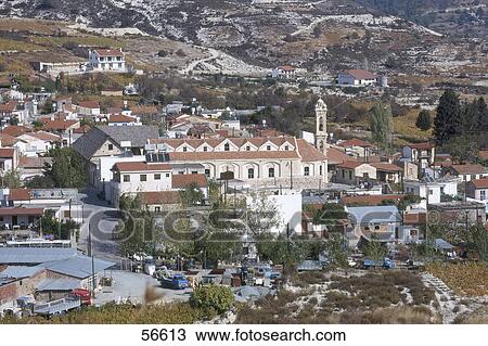 High angle view of houses in village, Trodos Mountains, Omodos, Cyprus View Large Photo Image Stock Image - High angle view of houses in village, Trodos Mountains, Omodos, Cyprus . Fotosearch