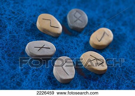 Stock Photo - High angle view of runes . Fotosearch