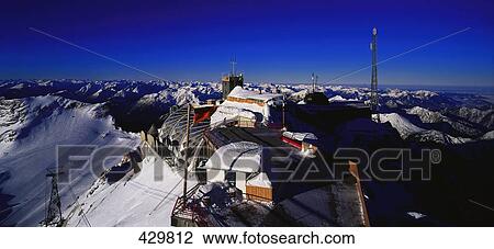 Stock Image - High angle view of train with mountain range, Germany . Fotosearch
