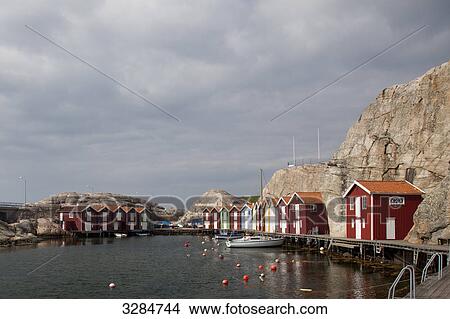 Houses at a harbour, Smoegen, Sweden View Large Photo Image Picture - Houses at a harbour, Smoegen, Sweden . Fotosearch