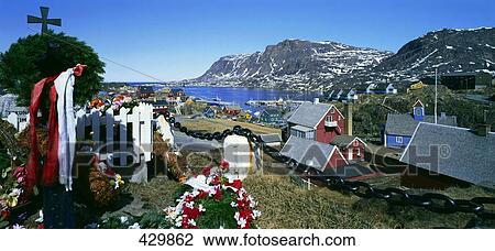 Houses with mountains in background, Sisimiut, Greenland View Large Photo Image Stock Image - Houses with mountains in background, Sisimiut, Greenland . Fotosearch