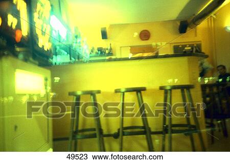 Stock Image - Interiors of bar restaurant . Fotosearch