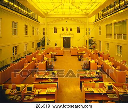 Stock Photo - Interiors of stock exchange building, Oslo, Norway . Fotosearch