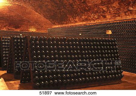 Stock Photo - Interiors of wine cellar, Contratto, Canelli, Piedmont, Italy . Fotosearch
