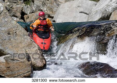 Kayaker at the Valle Vercesca, Switzerland, front view View Large Photo Image Stock Image - Kayaker at the Valle Vercesca, Switzerland, front view . Fotosearch
