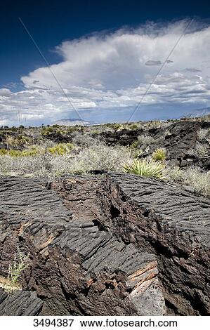 Stock Photo - Lava rocks at the Valley of Fires Recreation Area, New Mexico, USA . Fotosearch