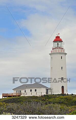 Lighthouse at the Danger Point, Agulhas National Park, Republic of South Africa View Large Photo Image Stock Photo - Lighthouse at the Danger Point, Agulhas National Park, Republic of South Africa . Fotosearch