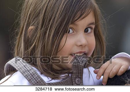 Little girl, portrait View Large Photo Image Stock Photo - Little girl, portrait . Fotosearch