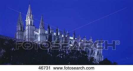 Stock Image - Low angle view of church, Palma, Balearic Islands, Majorca, Balearic Islands, Spain . Fotosearch