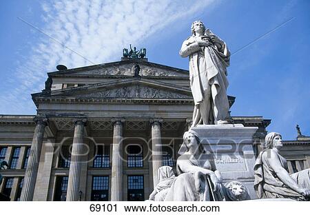 Low angle view of Friedrich Schiller statue at city square, Gendarmenmarkt, Berlin, Germany View Large Photo Image Stock Image - Low angle view of Friedrich Schiller statue at city square, Gendarmenmarkt, Berlin, Germany . Fotosearch