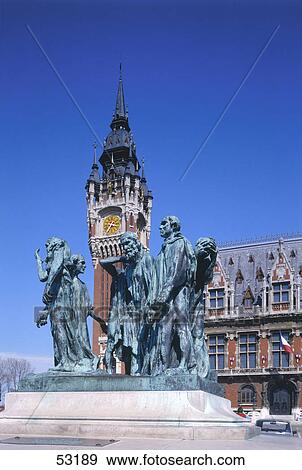Low angle view of monument, Burghers of Calais, English Channel, France View Large Photo Image Stock Photo - Low angle view of monument, Burghers of Calais, English Channel, France . Fotosearch