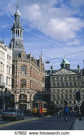 Stock Image - Low angle view of palace, Royal Palace, Amsterdam, Netherlands . Fotosearch