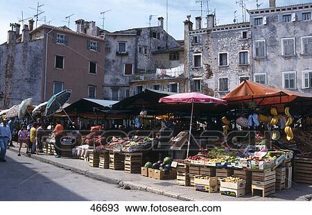 Market stall at roadside, Adria, Istria, Rovinj, Croatia View Large Photo Image Stock Image - Market stall at roadside, Adria, Istria, Rovinj, Croatia . Fotosearch