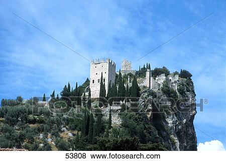 Medieval castle on cliff, Arco, Trentino-Alto Adige, Italy View Large Photo Image Stock Photo - Medieval castle on cliff, Arco, Trentino-Alto Adige, Italy . Fotosearch