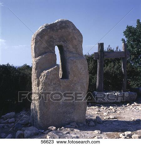 Stock Image - Megalithic rock of limestone ruin, Kouklia, Phaphos, Cyprus . Fotosearch